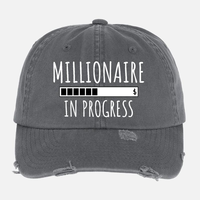 Millionaire In Progress – Motivational Design Flexfit Vintage Destroyed Cap