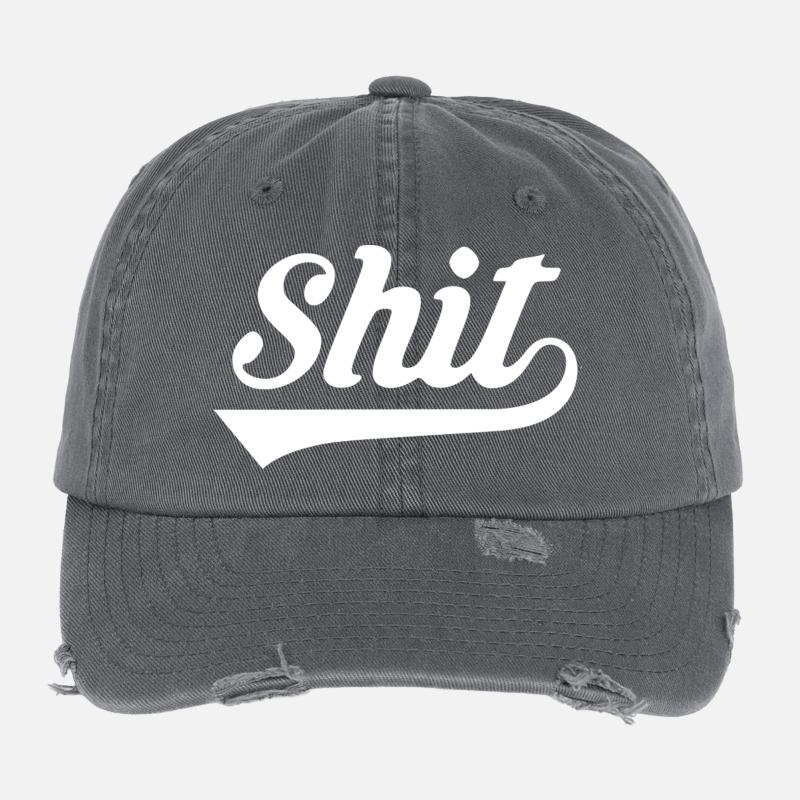 Merde Rétro Script Casquette vintage effet usé Flexfit