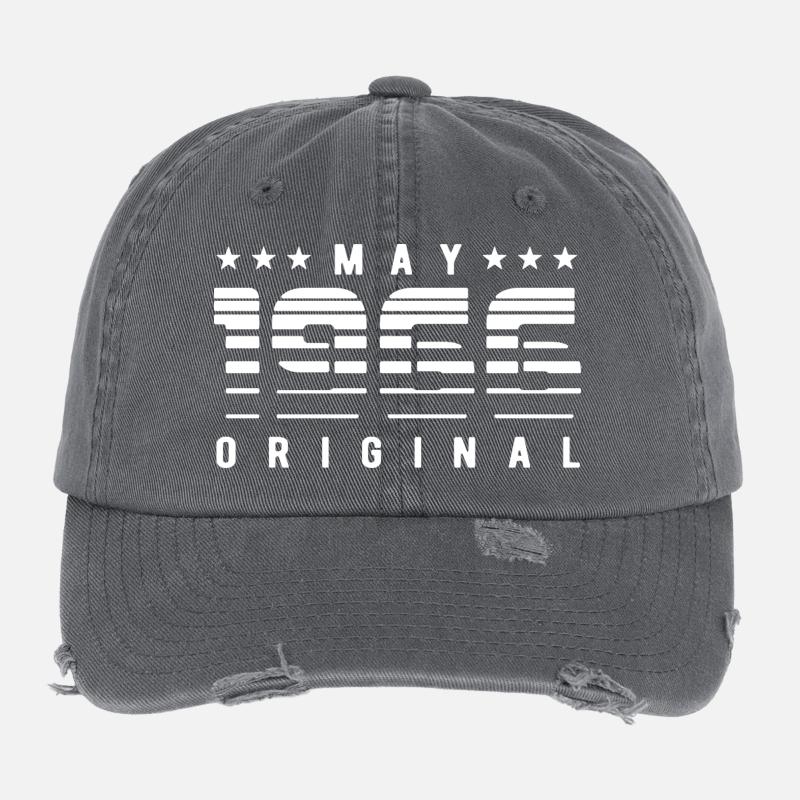 Mai 1966 Anniversaire vintage rayé original Casquette vintage effet usé Flexfit
