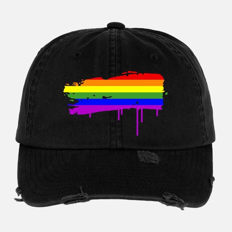 Regenbogenfahne Graffiti Flexfit Vintage Destroyed Cap