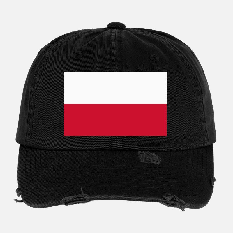 Poland Flag Flexfit Vintage Destroyed Cap