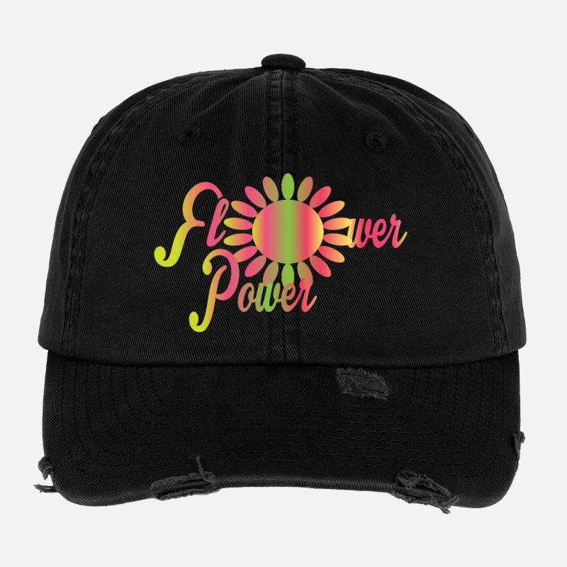 Le pouvoir des fleurs Casquette vintage effet usé Flexfit