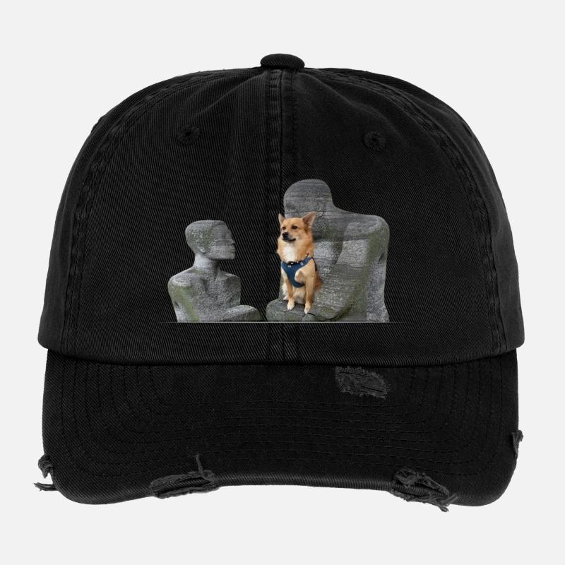 Mon chien est mon héros à travers Casquette vintage effet usé Flexfit