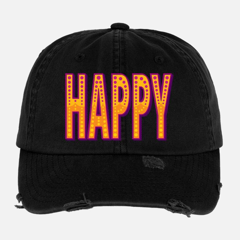 Style de cirque heureux Casquette vintage effet usé Flexfit