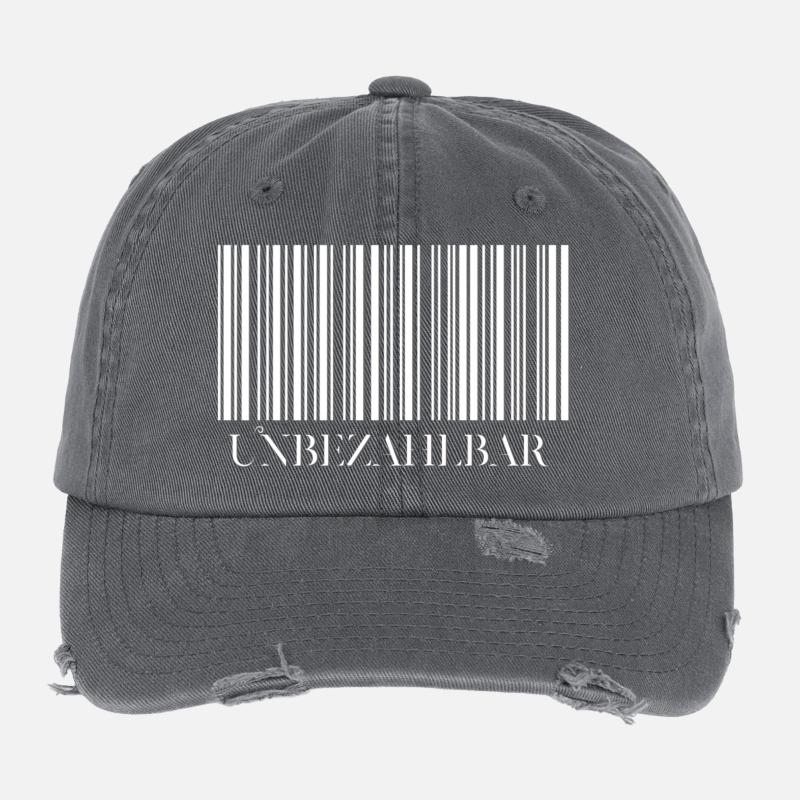 Abstrakter Barcode Design auf Kleidung Flexfit Vintage Destroyed Cap