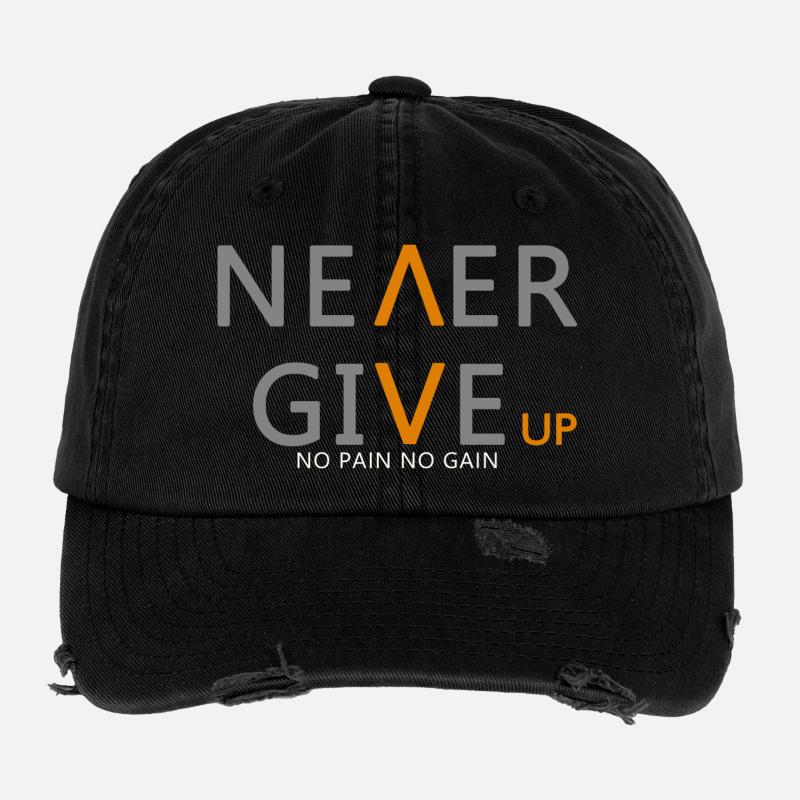 Gib niemals auf Verkörpere die Essenz der Beharrlichkeit Flexfit Vintage Destroyed Cap