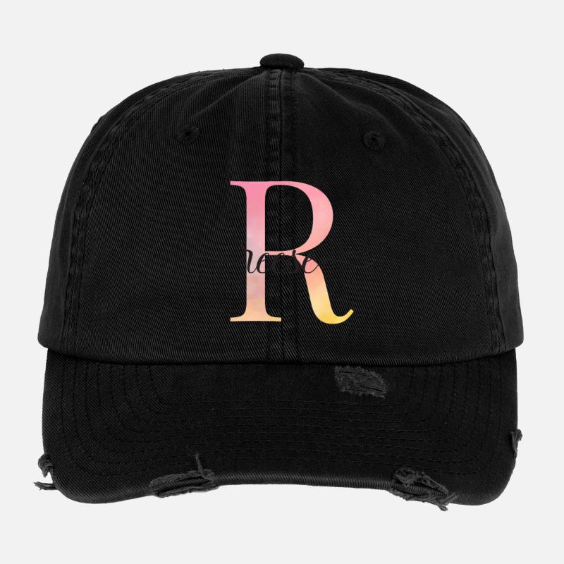 L | Monogramme | Nom | Reese |Aquarelle Casquette vintage effet usé Flexfit