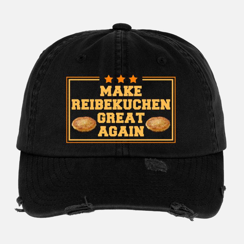 Make Reibekuchen Great Again - Kartoffelpuffer Flexfit Vintage Destroyed Cap