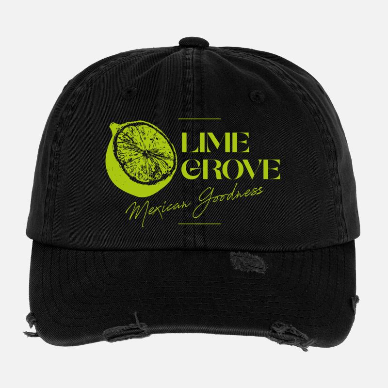 Lime Grove Mexican Goodness Logo Flexfit Vintage Destroyed Cap