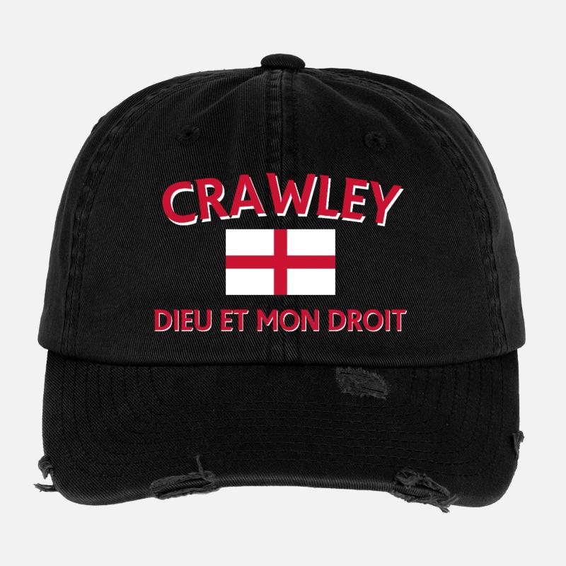 Crawley Crest with Dieu et Mon Droit Flexfit Vintage Destroyed Cap