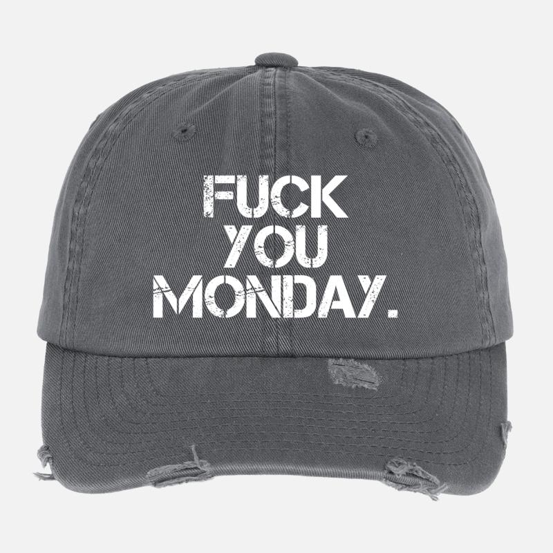 Fick dich Montag Flexfit Vintage Destroyed Cap