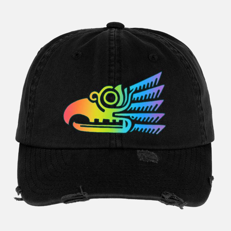 Mehrfarbiger Stammesvogelkopf Flexfit Vintage Destroyed Cap