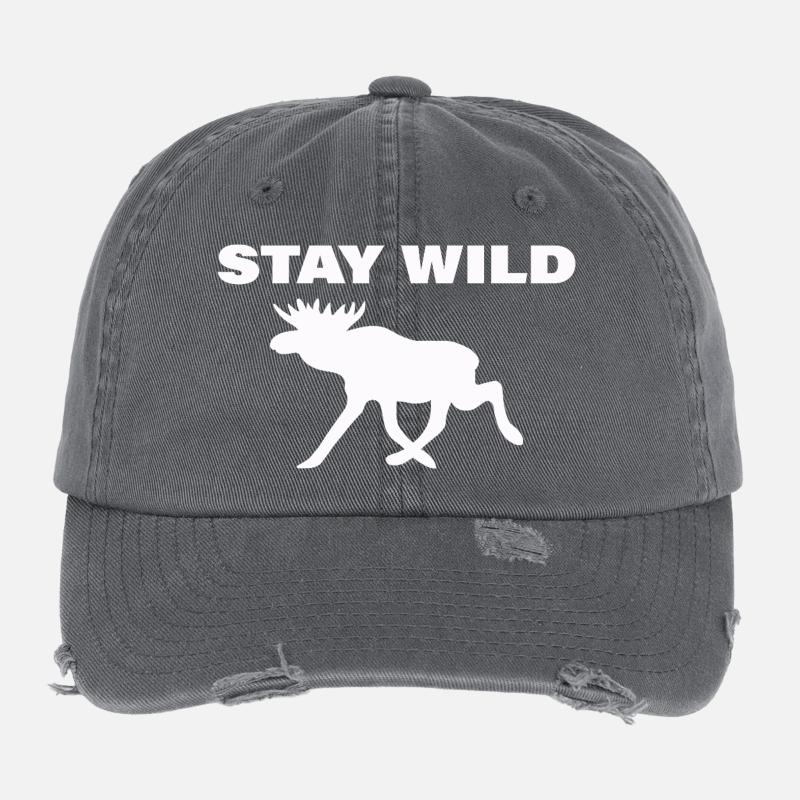 Restez sauvage Casquette vintage effet usé Flexfit