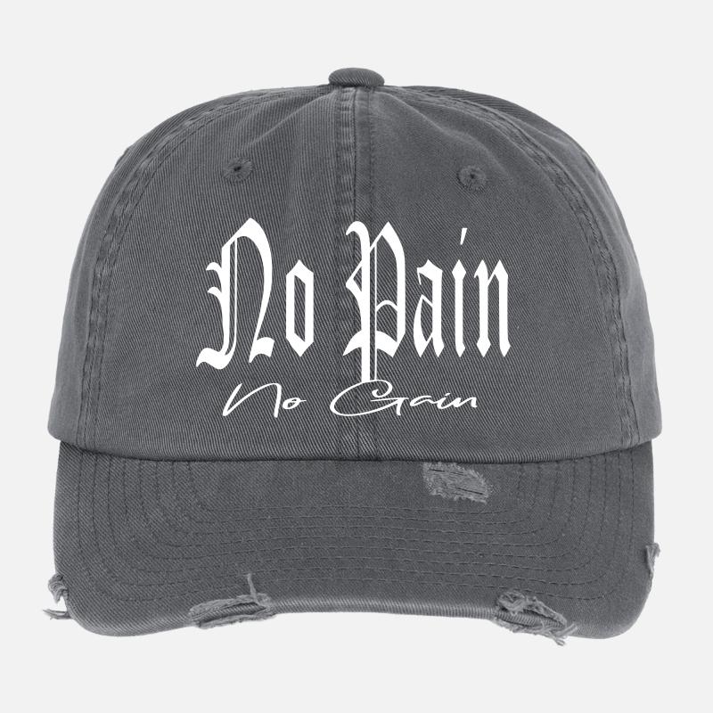 pas de douleur sans tatouage de gain Casquette vintage effet usé Flexfit