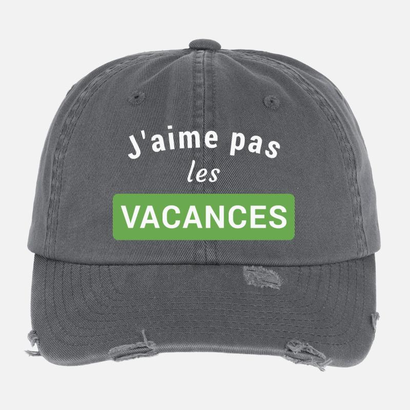 J'aime pas les vacances Casquette vintage effet usé Flexfit