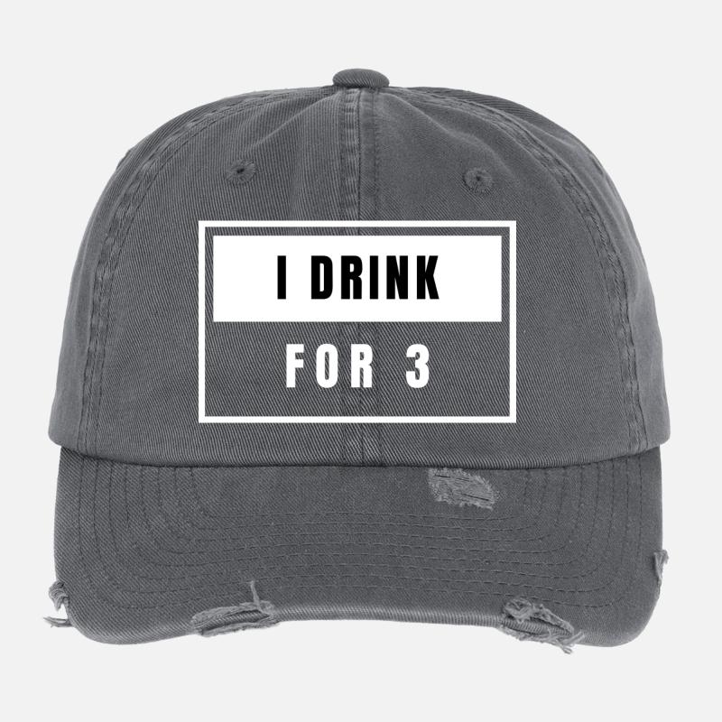 Ich Trinke 3 Flexfit Vintage Destroyed Cap