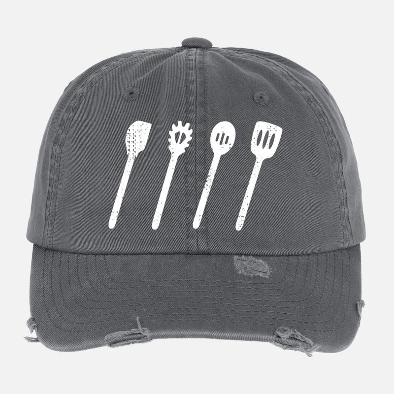 Kochlöffel Set Zeichnung Flexfit Vintage Destroyed Cap