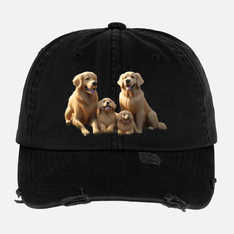 Familie Golden Retriever Flexfit Vintage Destroyed Cap