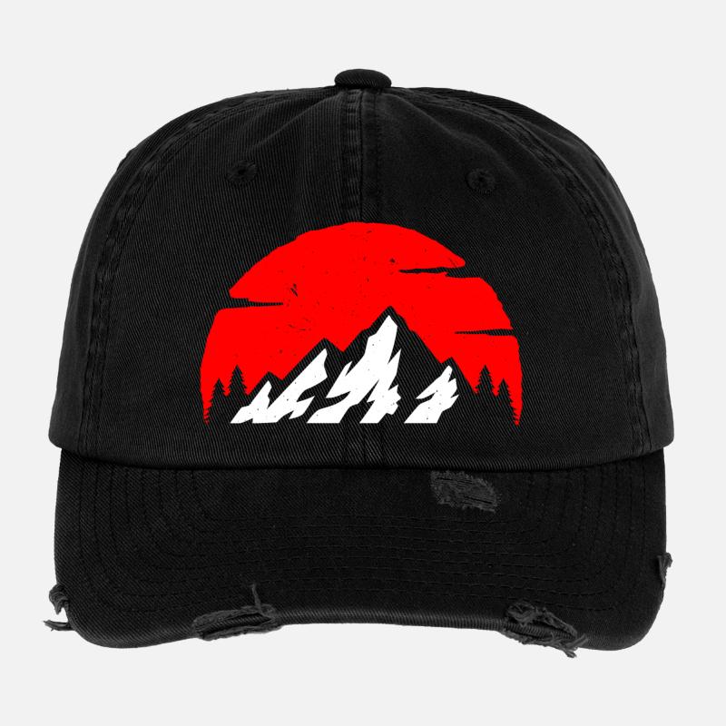 Crimson Peaks at Dusk Flexfit Vintage Destroyed Cap