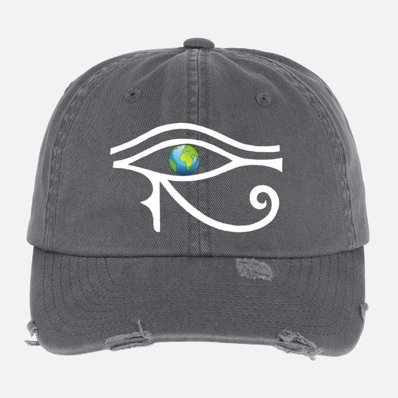 Regard sur le monde (blanc) Casquette vintage effet usé Flexfit