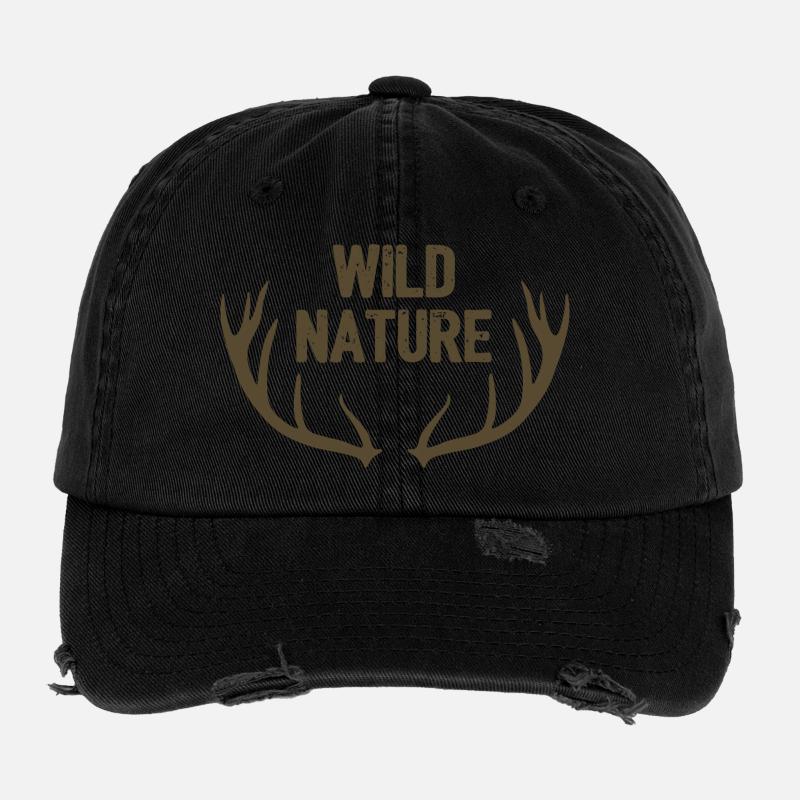 Wilde Natur & Hirschgeweihe Flexfit Vintage Destroyed Cap
