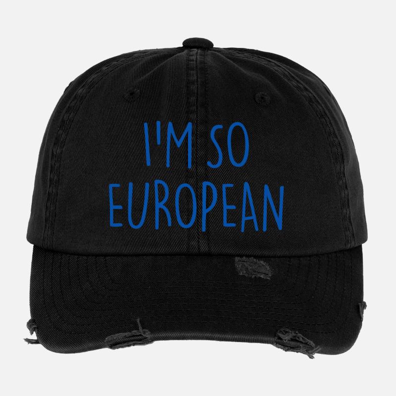 I'M SO EUROPEAN Flexfit Vintage Destroyed Cap