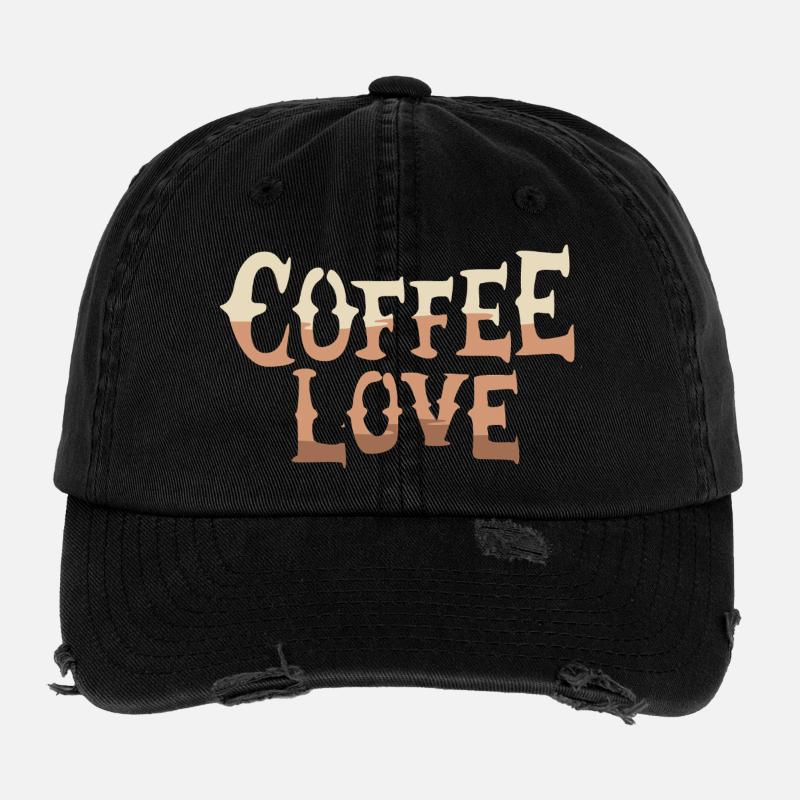 Coffee Love – Stylisierte Schrift Flexfit Vintage Destroyed Cap