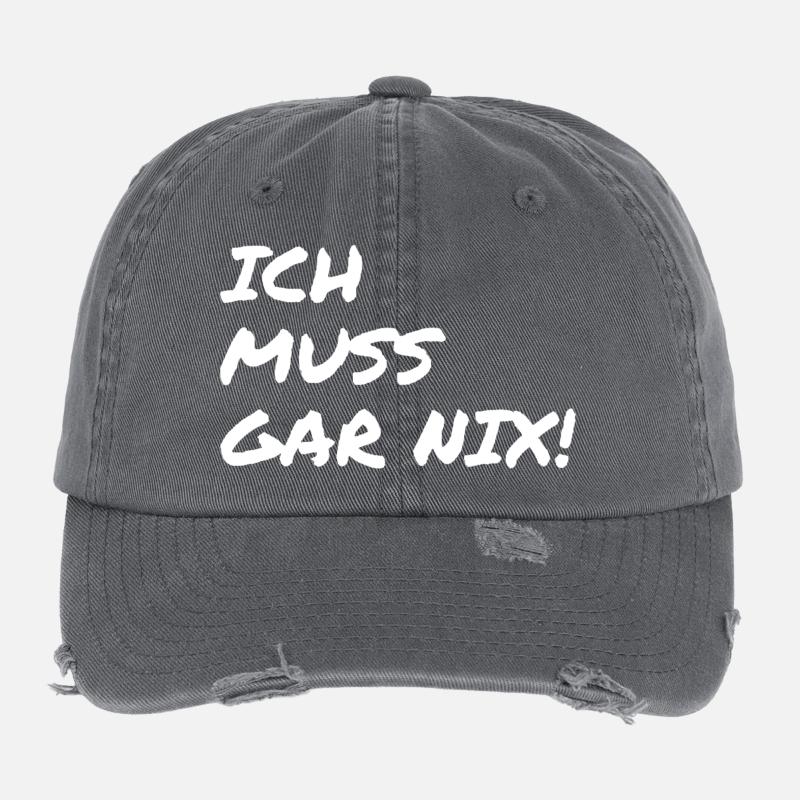 ich muss garnix Flexfit Vintage Destroyed Cap