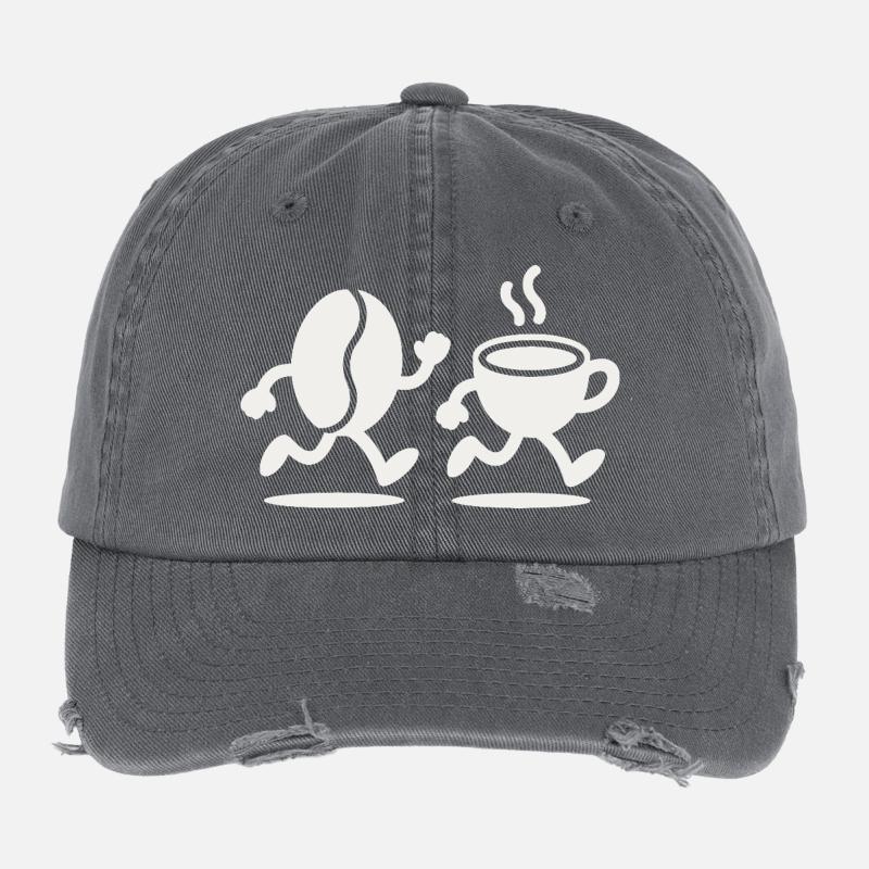 Koffein-Sprint: Bean & Cup Run Flexfit Vintage Destroyed Cap