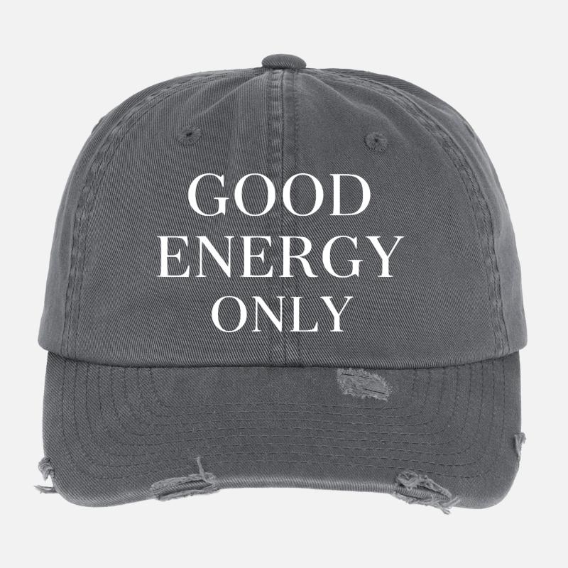 Good Energy Only Typography Flexfit Vintage Destroyed Cap