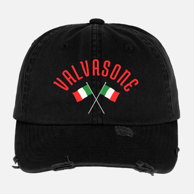 Valvasone Italy Flags Cross Emblem Flexfit Vintage Destroyed Cap