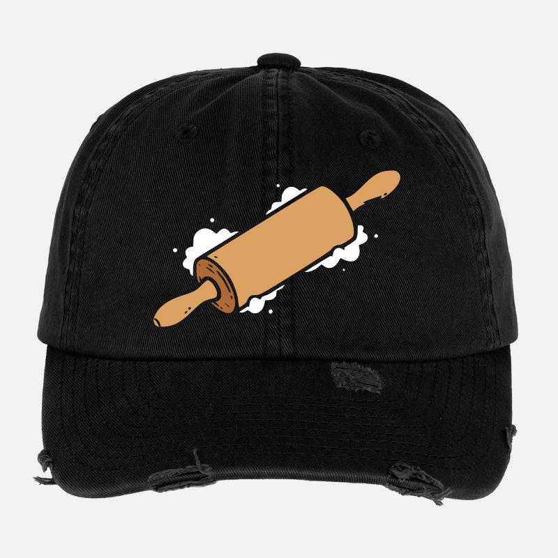 Rolling pin simple icon Flexfit Vintage Destroyed Cap