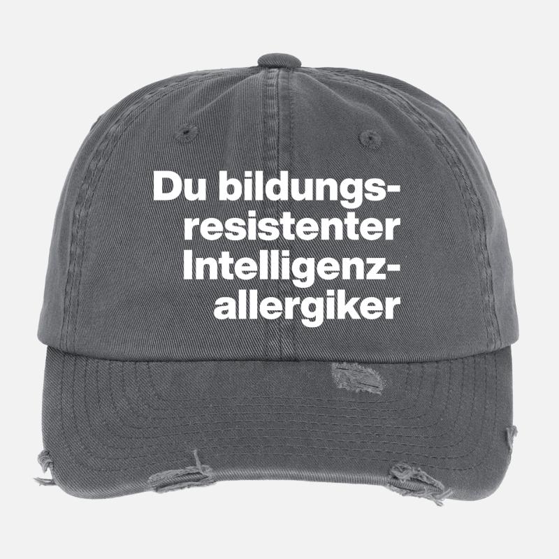 DU BILDUNGSRESISTENTER INTELLIGENZ-ALLERGIKER DUMM Flexfit Vintage Destroyed Cap