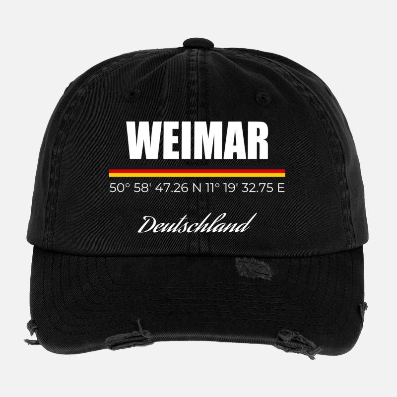 Weimar - Flexfit Vintage Destroyed Cap - Schwarz