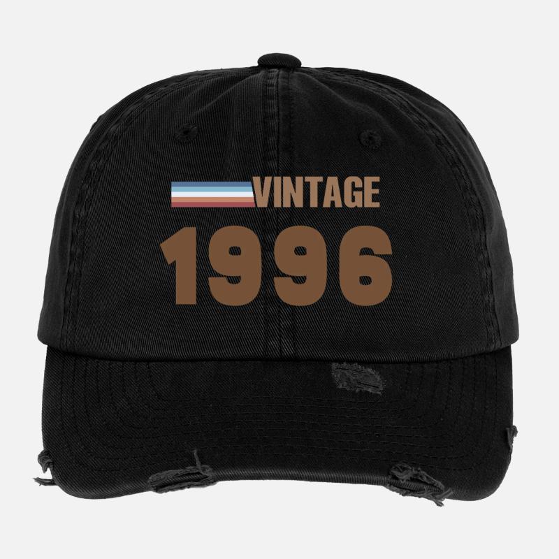 T-Shirt 30 Ans 1996 Script Manuscrit Casquette vintage effet usé Flexfit