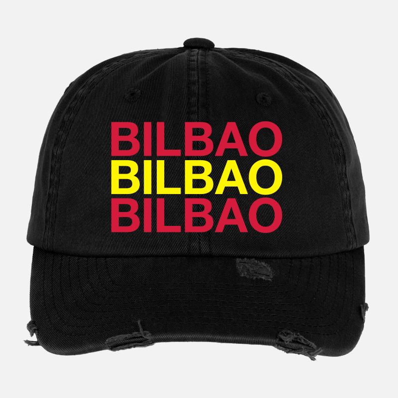 BILBAO Espagne España Espagnol Drapeau espagnol Casquette vintage effet usé Flexfit