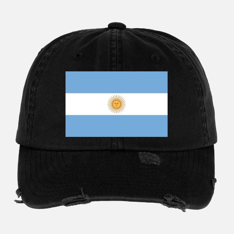 drapeau argentin - Casquette vintage effet usé Flexfit - noir