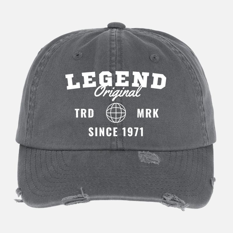 Année de naissance Légende depuis 1971 Casquette vintage effet usé Flexfit
