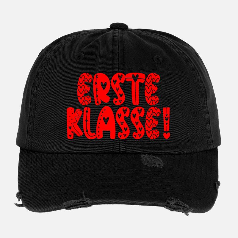 Komplimente Lob - Erste Klasse Schulanfang Flexfit Vintage Destroyed Cap