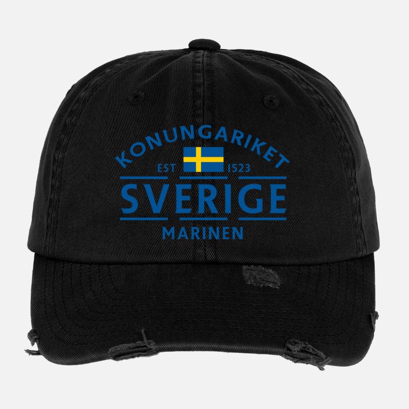 Sweden Navy's Vintage Emblem Flexfit Vintage Destroyed Cap