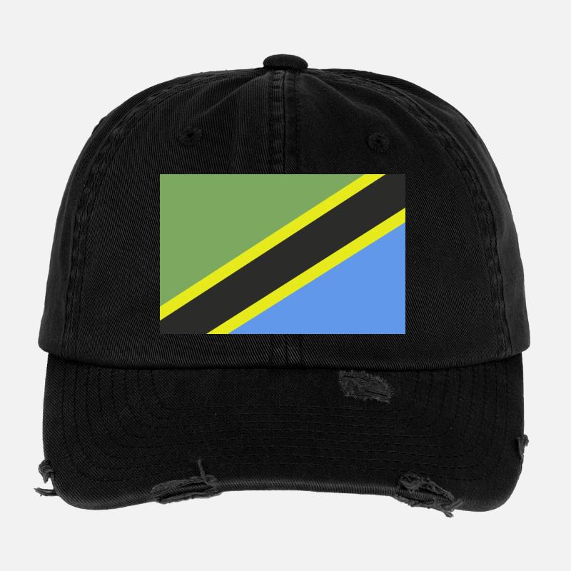 Tanzania flag Flexfit Vintage Destroyed Cap