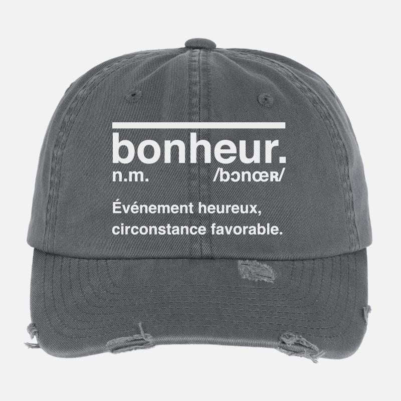 Bonheur Définition Style Dictionnaire Casquette vintage effet usé Flexfit