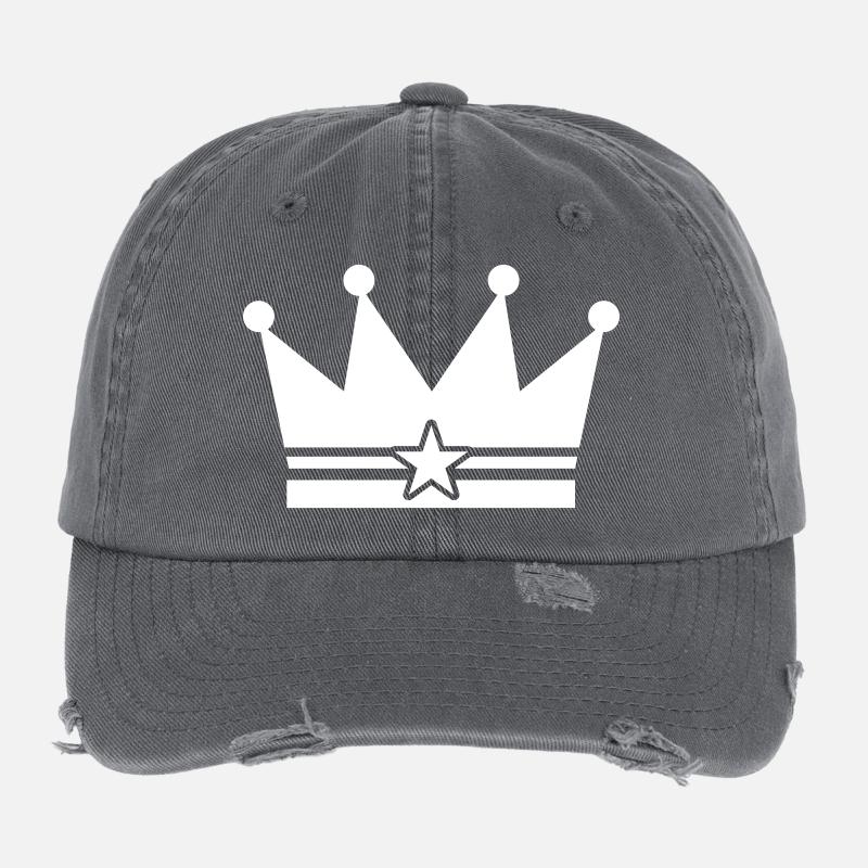 Symbole de la couronne Casquette vintage effet usé Flexfit