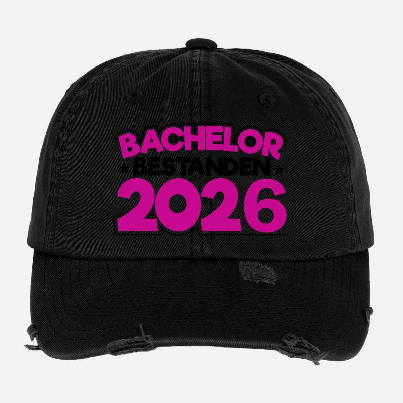 Bachelor 2026 Abschluss Promotion Sponsion Flexfit Vintage Destroyed Cap