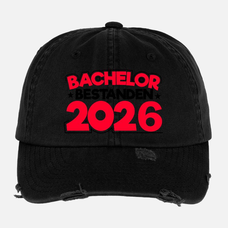 Bachelor 2026 Graduation Graduation Flexfit Vintage Destroyed Cap