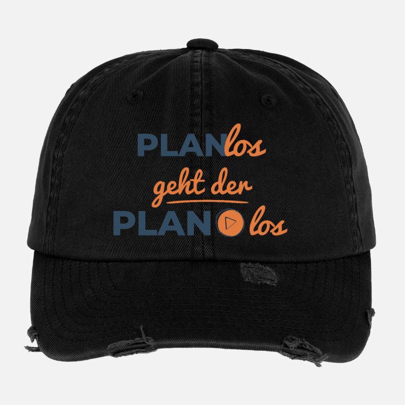 Planlos geht der Plan los – Humor Design Flexfit Vintage Destroyed Cap