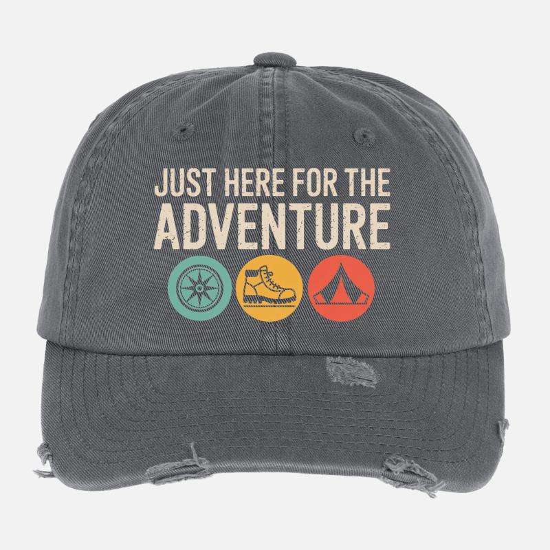 Just Here for the Adventure Flexfit Vintage Destroyed Cap