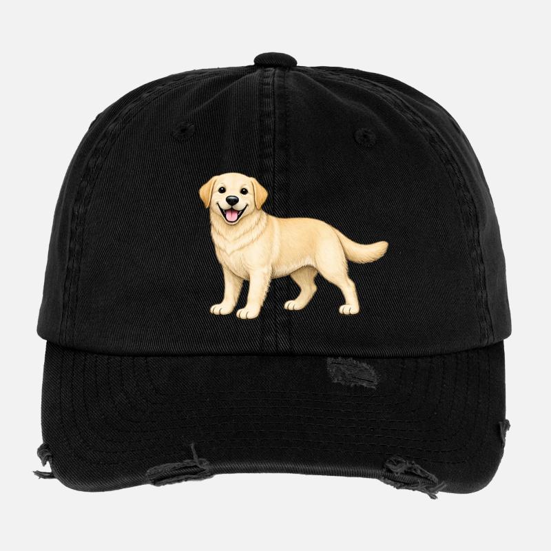 Biscuit Labrador Casquette vintage effet usé Flexfit