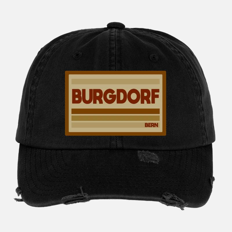 Burgdorf Bern Retro Schild Flexfit Vintage Destroyed Cap
