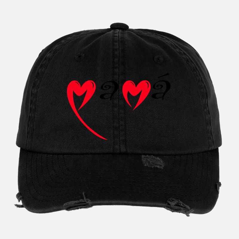 Herzlichen Glückwunsch zum Geburtstag Mama Rotes Herz Liebe Mutter Mama Flexfit Vintage Destroyed Cap
